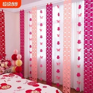 MERAH Shuang Xi Red Pink Long Strip Decoration Bedroom Living Room Decoration Background/