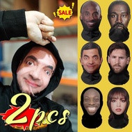 2Pcs 3D Printed Funny Celebrity Mesh Mask Balaclava UV Protection Sunscreen Ronaldo Messi Mr. Bean I