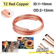 PA-HOME 1Pcs Copper Tube Coil, OD 2-12mm ID 1-10mm 1 Meter T2 Copper,  Soft 99.9% Pure Copper Wire P