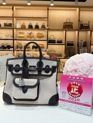 門市現貨Hermes Birkin 25 Cargo T3 Bai Brun棗棕色帆布銀扣G stamp
