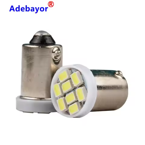 100pcs BA9S 8 smd T11 T10 T4W 1206 3020 8smd Led Car Interior White Side Tail Light Bulb LED Auto Pa