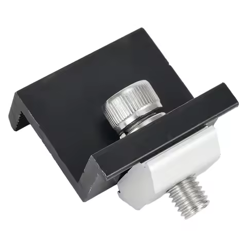 1Pc End Clamp/Medium Clamp Solar Panel Bracket Fixing PV End Clamp Aluminum Alloy AL6005-T5 NimM8*25
