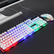 Mechanical Wireless Keyboard and Mouse Set Rainbow RGB Colour LED Light Gaming Keyboard for Pro Game