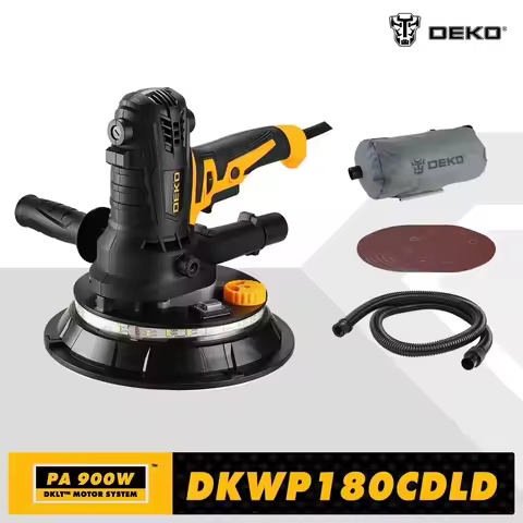 DEKO DKWP180CDLD/DKWP180CD 900W Drywall Sander Grinding Portable Polishing Machine with Sandpaper LE
