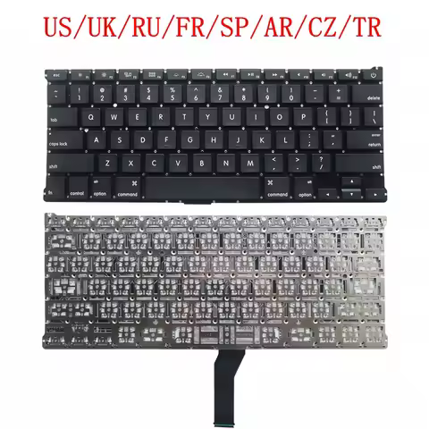 US/UK/RU/FR/SP/AR/CZ/TR New Replcement Keyboard For Macbook Air 13" A1369 A1466 A1405 MC965 2011-201