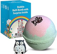Cute OWL Toy in Bubble Bath Bomb for Kids with Surprise Inside - Natural Ingredients Safe for Sensitive Skin - Coconut and Olive Oils and Sweet Watermelon Scent - Comes in Giftable Box