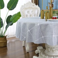 Kain Linen Kapas Bersulam Desa Alas Meja Merah Meja Makan Bujur Kotak-kotak Dapur Alas Meja Hiasan M