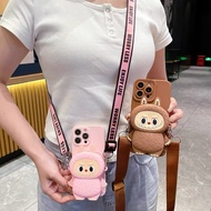 3D Labubu Zipper Wallet Phone Case For OPPO A79 A92S A94 A95 A96 A98 F19 F21 F23 F11 F21 F25 F27 F7 