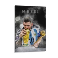 Football Legends Lionel Messi Kisses The Trophy Soccer Player Poster Gifts Canvas Painting Poster Wa