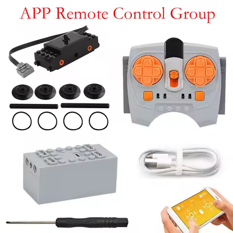 Train Track Motor High-Tech 2.4G Bluetooth APP Module RC DIY Building Blocks MOC PF Power Function U