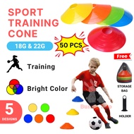 50pcs Marker Cone Agility Cone Football Soccer Training Cones Kon Bola Sepak