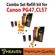Neurox Ink Refill Kit Combo (Black+Colour) Canon PG-47 and CL-57 for Printer Canon Pixma E400, E410, E460, E470, E480, E4270, E3170, E3370