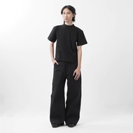 Money Alter Wide Flared Fatigue Black Pants