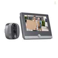 Mini)WiFi Video Doorbell for Apartment 2.4GHz Peephole Camera 4.3-inch IPS Display Tuya APP 1080P 120 Degree Visible Night Vision Peephole Camera Motion Detection 2-way Audio Built
