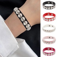 Fashion Punk Rivet Chain Bracelet Spike Leather Rock Style Metal Bracelet Wristbands Unisex Leather 
