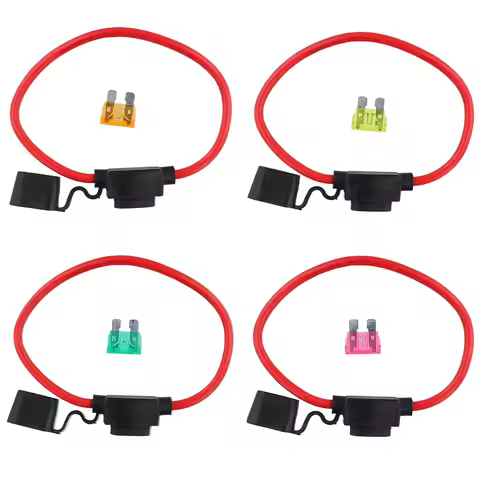 10 AWG Inline Fuse Holder with 5/20/30/40/50 A ATC Blade Fuses Waterproof Car Blade Fuse for Car Tru