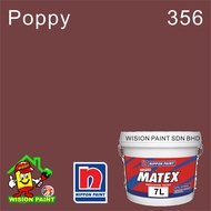 356 POPPY ( 7 LITER ) NIPPON PAINT ( SUPER MATEX 7L ) EMULSION PAINT / CAT DALAM RUMAH / INTERIOR WA