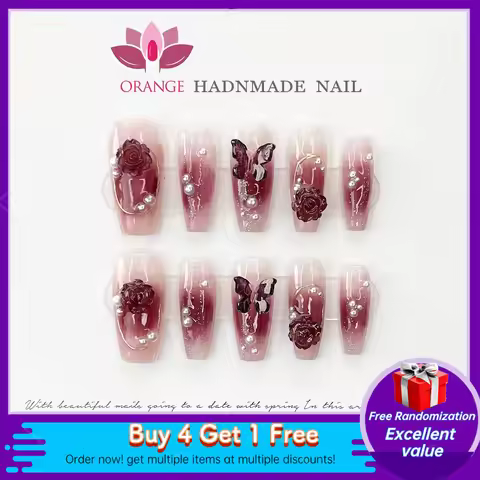 Handmade Y2k Press On Nails Reusable Decoration Fake Nails Full Cover Artificial Manicuree Wearable 