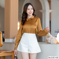 เสื้อแขนยาวสีพื้น Maristar : No.2133 | Solid Long Sleeve Blouse งานป้าย  เสื้อใส่ทำงาน ผ้าดี ใส่สบาย