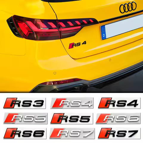 ABS Audi Trunk Letter Body Sticker Car 3D Body Badge Stickers For Audi A3 A4 A5 A6 A7 Q3 Sline TT RS