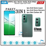 3in1 Tempered Glass Package Oppo A5 A5x A5i A5i Pro Anti-Scratch Full Cover Glass