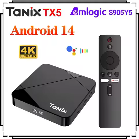 Amlogic S905Y5 Media Player Android 14.0 Support 4K Ultra HD Tanix TX5 TV Box Android 14 2.4G & 5G D
