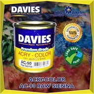 DAVIES PREMIUM GRADE ACRY-COLOR 100% ACRYLIC BASED WHITE BASED PAINT AC-90 RAW SIENNA 60ml