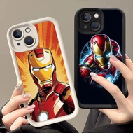 Q-1 Iron Man Black white Case for iPhone 15 14 Pro Max Plus