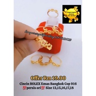 🔥Cincin ROLEX Emas Bangkok Cop 916 💯persis ori💯🔥