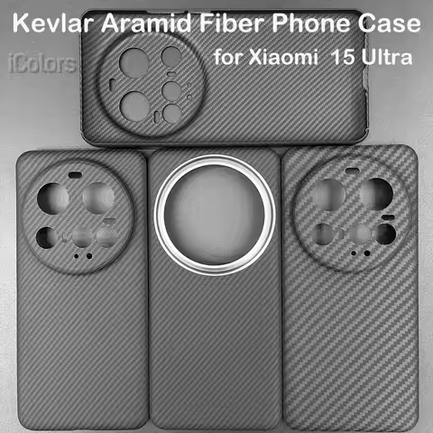 iColors Carbon Fiber Case for Xiaomi 15 Ultra Aramid Fiber Ultra-thin Cover Slim Lightweight 15 Ultr