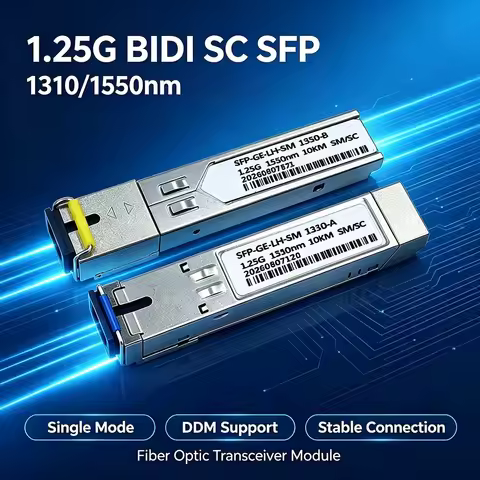 SFP Module 1.25G BIDI Gigabit GBIC 1000M SM SC fiber Optic Module Compatible for Switch huawei cisco