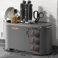 Multi Functional Plastic Storage Racks Equipped with Seasoning Box Drain Tray Cooking Tools Tablewar