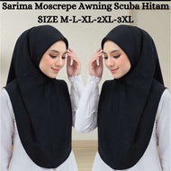 Tudung Sarung Mosscrepe Plain Awning Scuba Size S/ M/L/XL/2XL/3XL