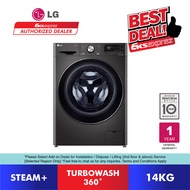 [TnG RM200] LG 14kg Front Load Washing Machine FV1414S3B with AI Direct Drive , TurboWash 360˚ , Ste