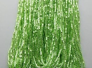 15/0 2 Cut, Glo Green Silver-Lined | Hex Glass Seed Beads | 1 Full Hank *S/L-W835/S55.