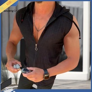 SEV Vest Top Elastic 3D Cutting Sleeveless Hooded Workout Vest