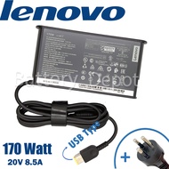รุ่นใหม่ Lenovo Adapter ของแท้ Lenovo 20V/8.5A 170W หัว USB สายชาร์จ Lenovo LOQ 15IAX9 15IAX9I สายชา