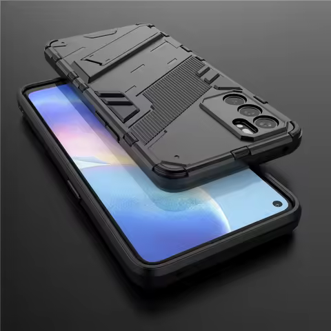 For Oppo Reno6 5G Case Reno 6 Pro 5G Cover Shockproof Bumper Bracket KickStand Holder Full Protect A