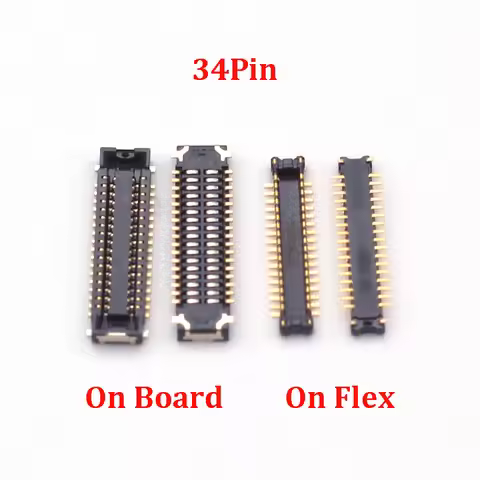 2pcs Screen Plug LCD Display FPC Connector On Motherboard 34pin For Samsung Galaxy J7 J727 SM-J727P 