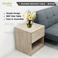 OKURA Modern Side Table Coffee Table Rak Kecil Tepi Katil Almari Side Bed Sofa Beside Table with Dra
