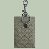 woven cardholder necktag ป้ายใส่บัตรห้อยคอหนังแกะ แท้ พร้อมสายหนังเป๊ยกลม