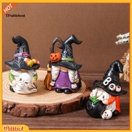 TF* Halloween Gnome Decor Decorative Resin Figurine Halloween Witch Hat Gnome Figurine Mini Resin Gn
