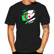 Mens Torn Algeria Flag T Shirt Algerian Country National Support Football