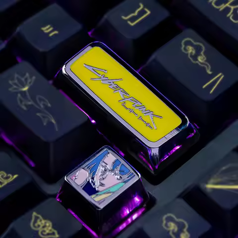 Anime Keycaps Cyberpunk 2077 Theme Mechanical Keyboard Metal Material Keycaps PC Gaming Keyboard Gif