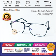 KM378 Aviator Frame Myopia Glasses - Retro Aviator Glasses with Spring Premium Spring/