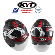 KYT Hellcat K-Racing Black / Red Flou Helmet | PSB Approved Helmet
