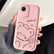 Case For Realme C30 C30s Narzo 50i Prime Three-Color Bear Milk Tea Phone Silicone Shockproof