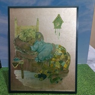 Vintage Dufex Foil Picture Print - AsleepGirl