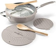 Tramontina All-In-One Plus 30cm 7 Pcs Wok Pan Set, Ceramic, Induction, Grey