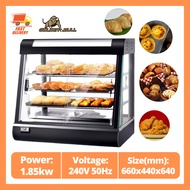 Food Display Warmer Commercial Food Pizza Bread Fried Chicken Display Warmer Hot Showcase Golden Bul